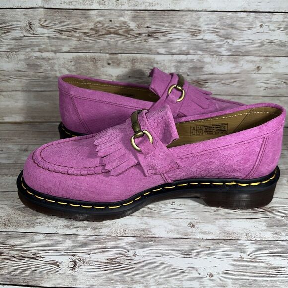 Dr. Martens Adrian Snaffle Repello Emboss Suede Kiltie Loafers Pink Men's 11 - Picture 5 of 7
